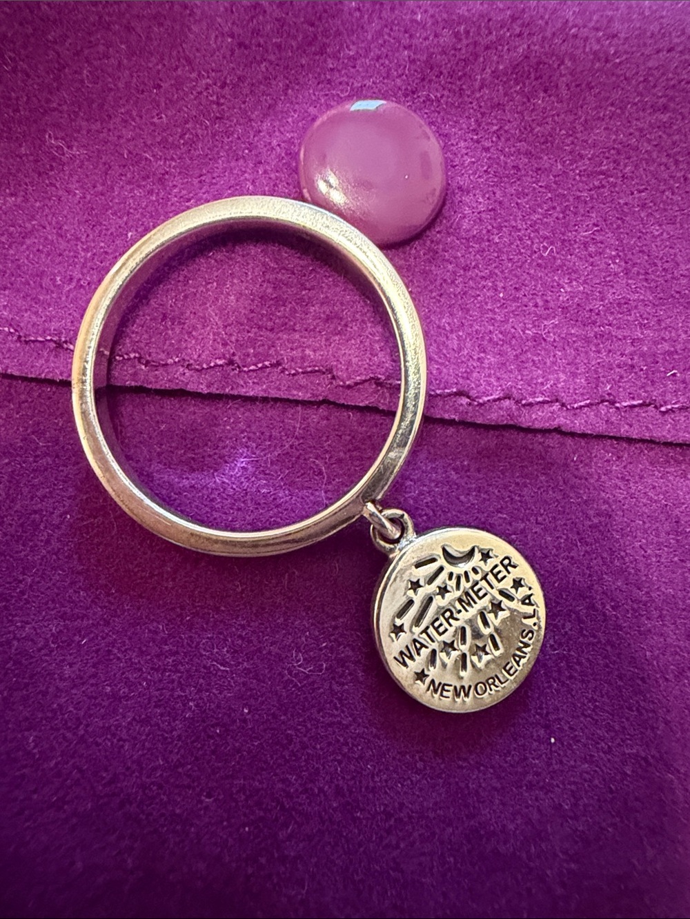 Silver Water Meter Charm Ring - Silver